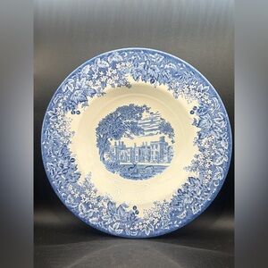 Vintage Wedgewood Queen’s Ware Romantic England Penshurst Blue & White Bowl Dish